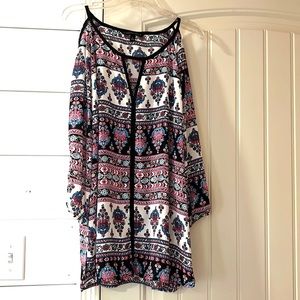 Pink and blue blouse